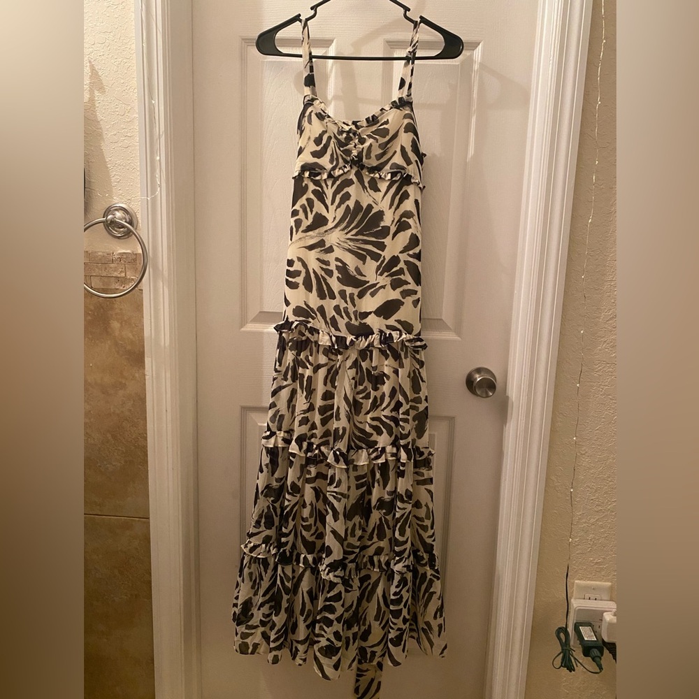 White & Black Print Maxi